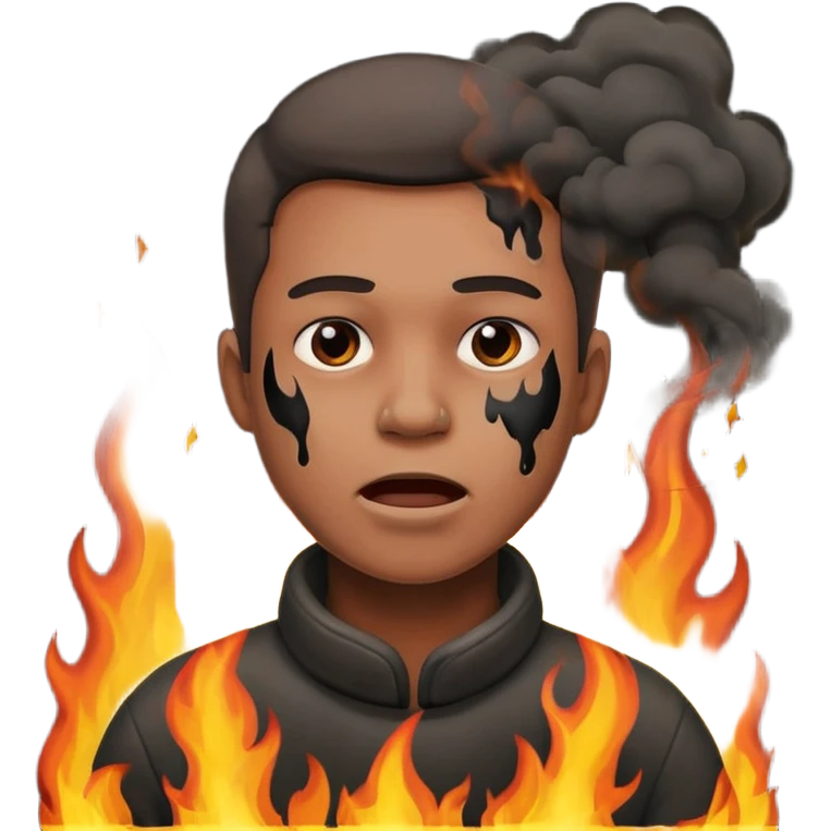  згенеруй чоловіка який померає під час пожару  emoji