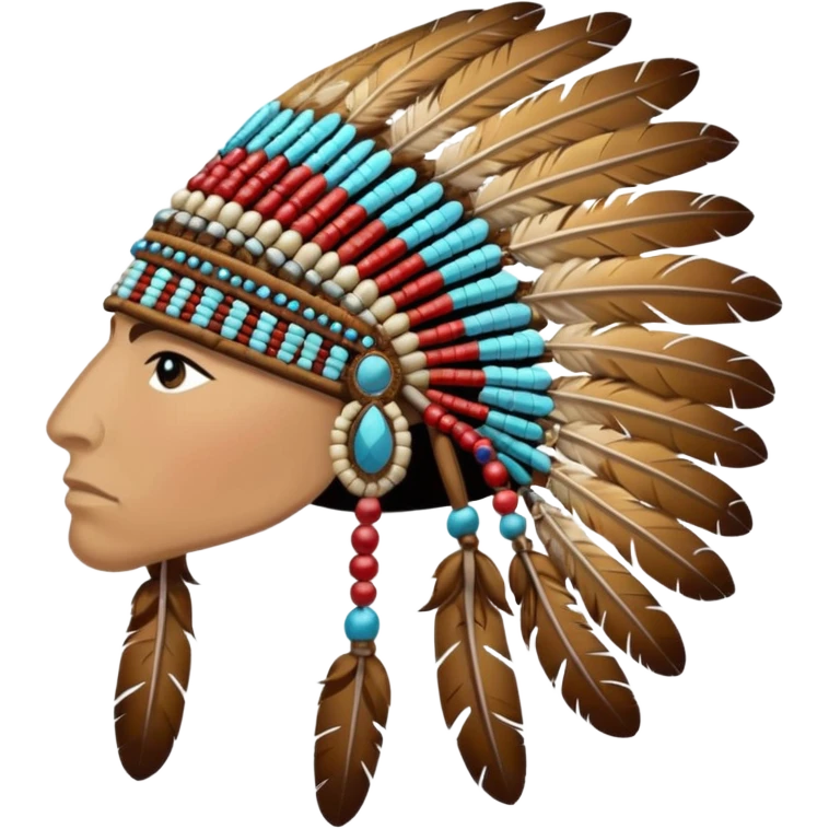native war bonnet with no face, the feathers must be brownish but the fabric can be colorful emoji