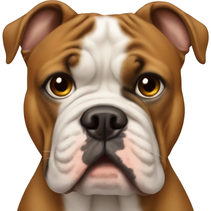Man next to one brown english bulldog emoji