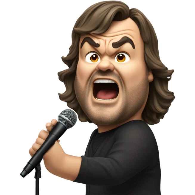 Jack black singing funny face emoji