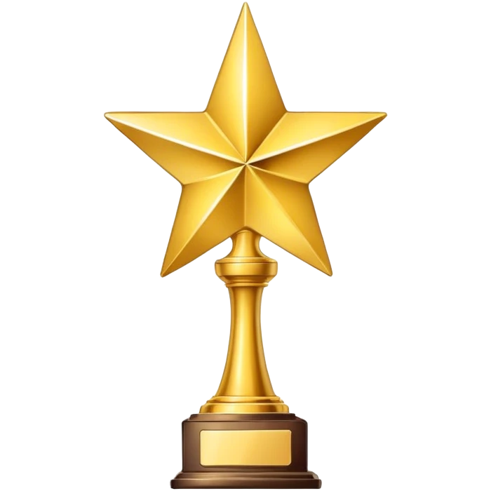 Gold trophy with a star on top emoji