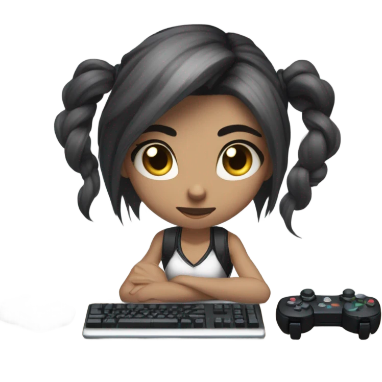 Pale skin gamer girl emoji