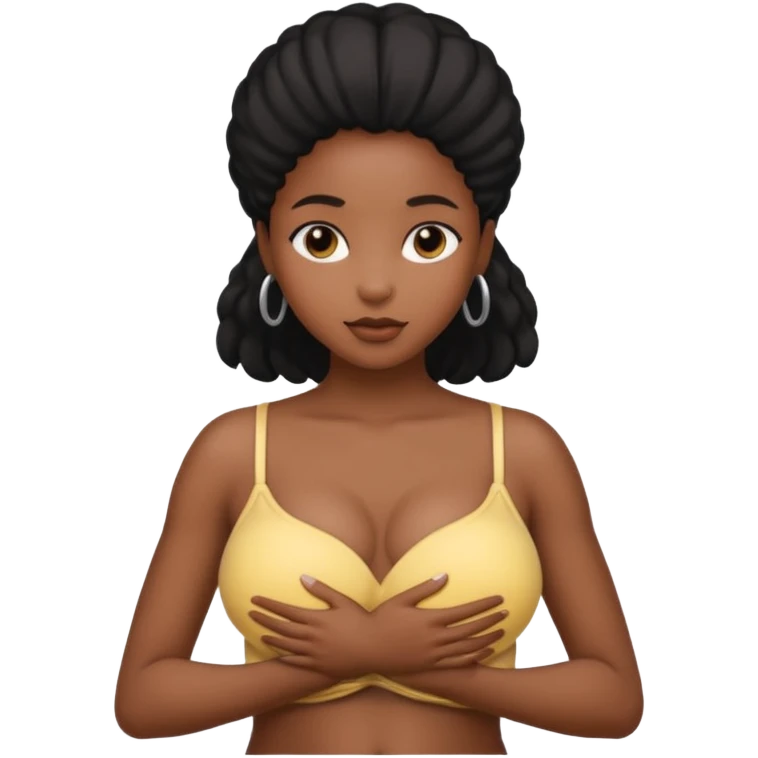 a black girl holding her titties emoji