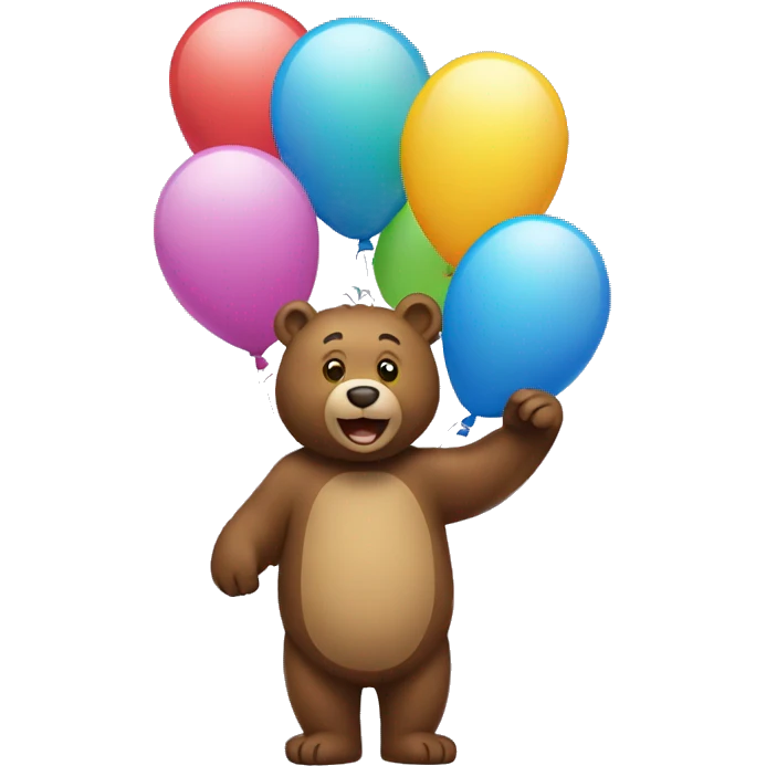 bear holding balloons  emoji