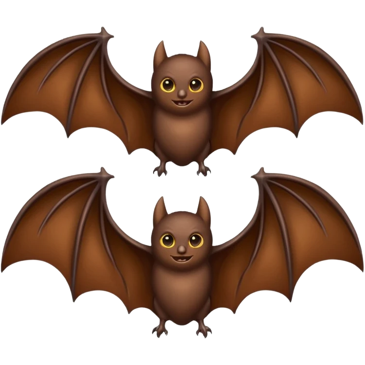 bat wings, dark and leathery, slightly curved, cartoon style emoji