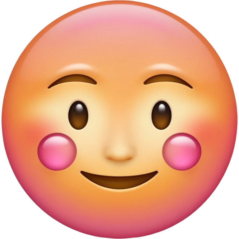 minimalist illustration of a warm glowing emoji face representing anonymous emotional connection. soft orange-pink gradient, gentle smile, organic round form, light diffusion, sense of warmth and intimacy, subtle glow around the edges, smooth and friendly aesthetic. emoji