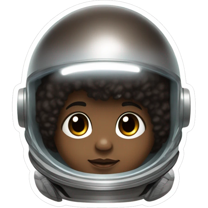 1 year old baby boy named Tevin Walker: Brown Skin, Dark Brown Eyes, Black Michael Jackson Afro, Wearing a Neil Armstrong space suit and round crystal clear space helmet emoji