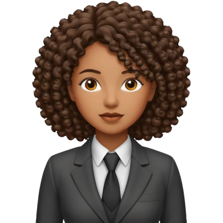 curly-haired black woman in a suit emoji