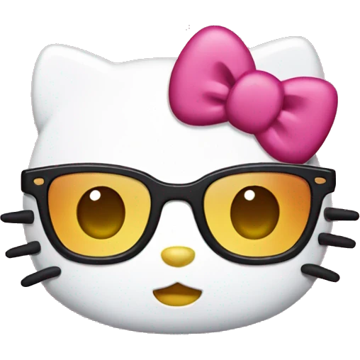 Hello kitty wearing glasses emoji