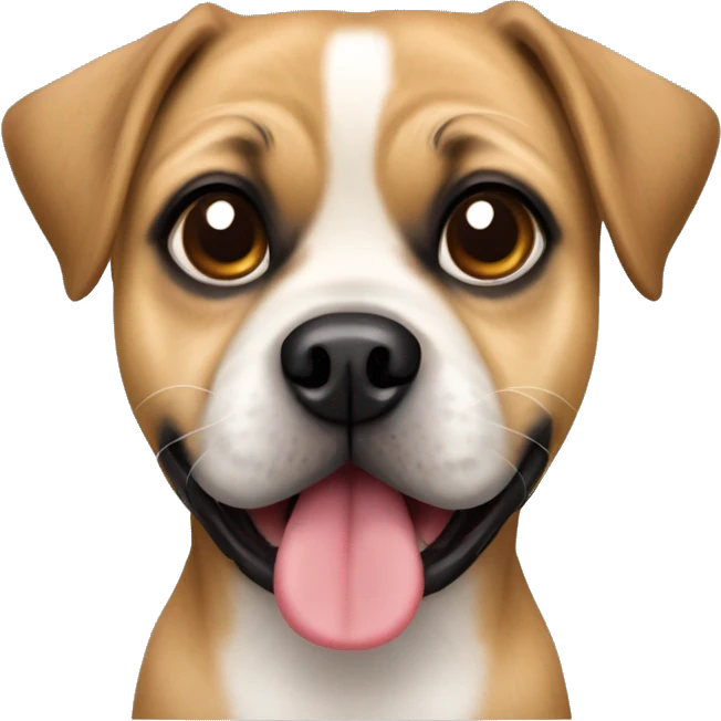 Cute dog pug beagle boarder terrier mix breed  emoji