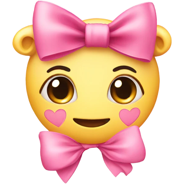 Cute heart with pink bow  emoji