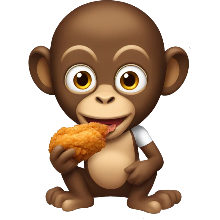 Monkey eating fried chicken  emoji