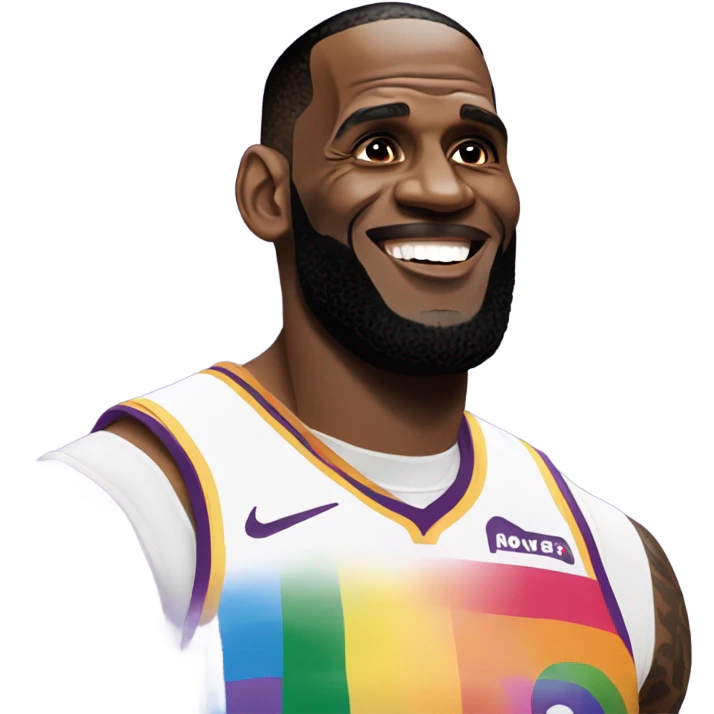 Le brown James celebrating pride month emoji