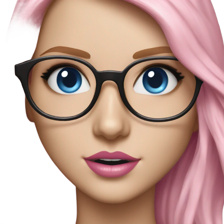 Hyper Realistic Taylor Swift blue eyes and glasses with pink hair  emoji