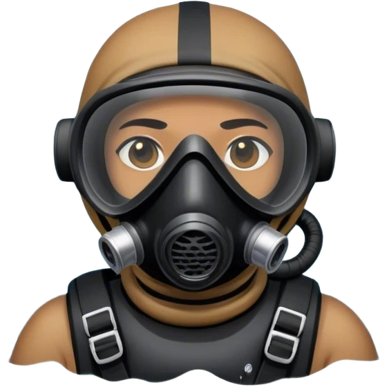 A person in a dusk storm wearing a scuba mask!  emoji