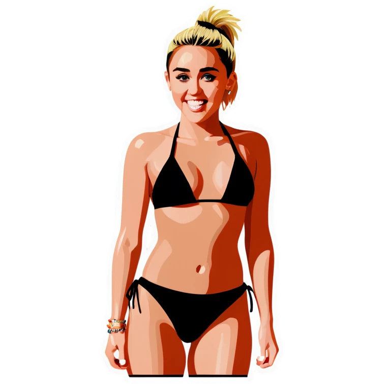 Miley Cyrus in a bikini emoji