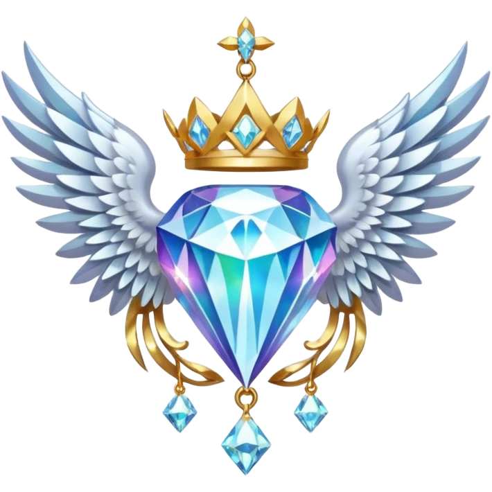 holy diamond emblem with white wings and diamond in the middle emoji