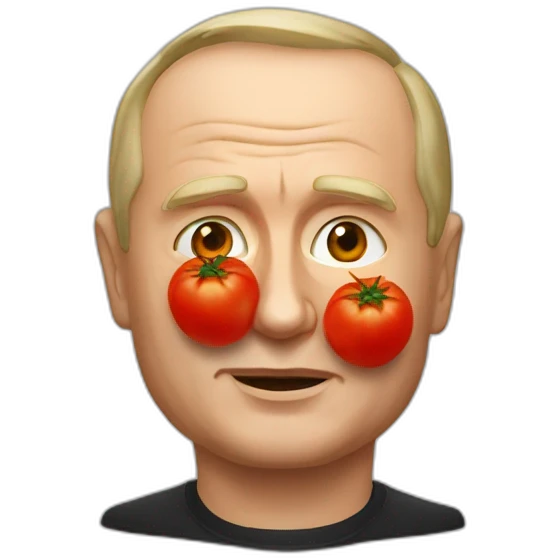 vladimir poutine with tomatoes on his face emoji