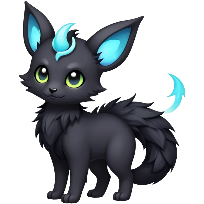 Kawaii dark edgy fantasy ethereal fursona Fakemon with tufted tail emoji