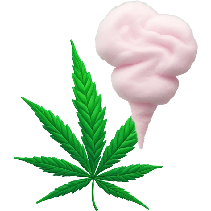 Pot leaf with cotton candy emoji