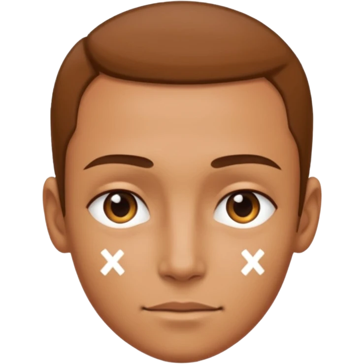 forhead with a small "X" text on it emoji