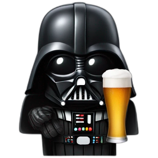 Darth Vader with a bier emoji
