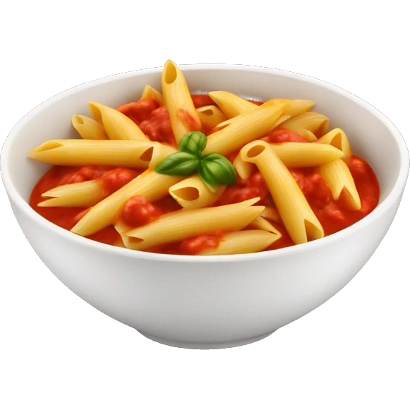 penne with red sauce in a bowl emoji