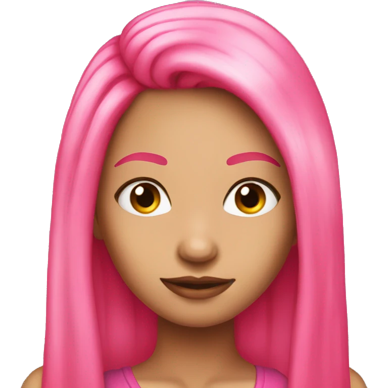 Hot pink long hair pretty girl emoji