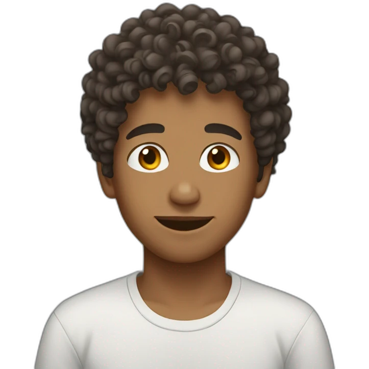 teen boy curly hair emoji