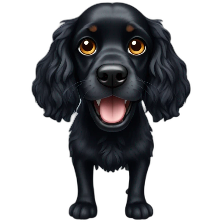 crazy black cocker spaniel emoji
