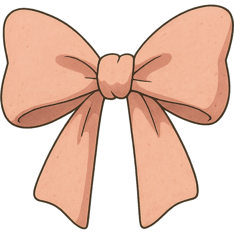 ghibli style light pink bow emoji
