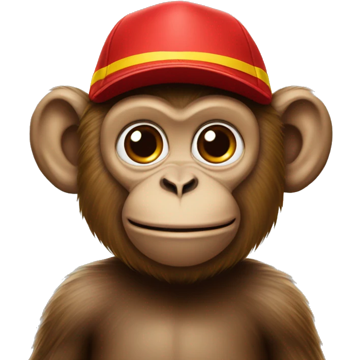 monkey wearing a mcdonald’s hat emoji