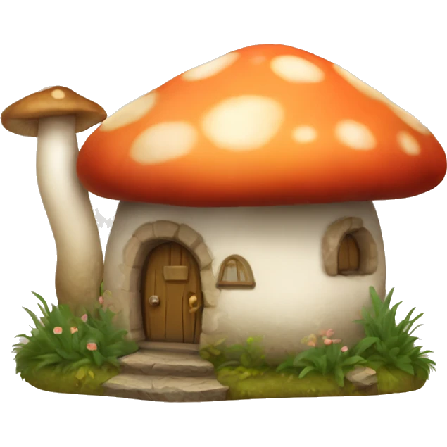 Mushroom cottage emoji
