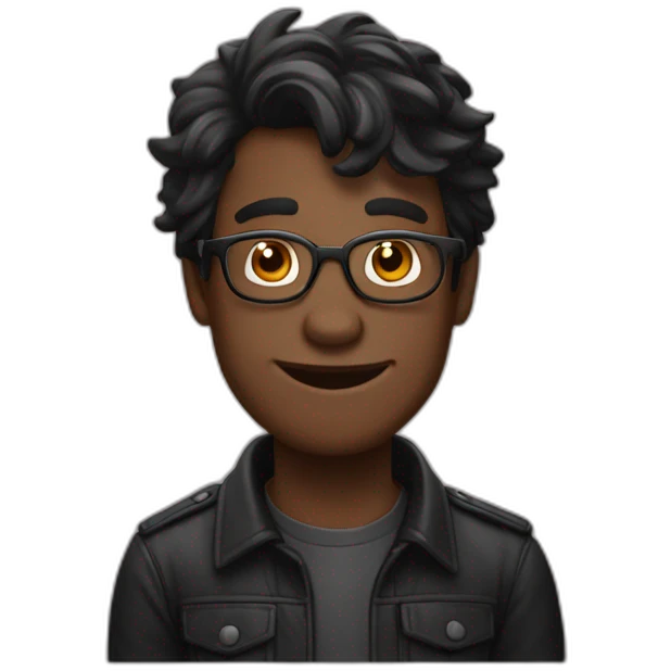 Homme noir sur cochon emoji