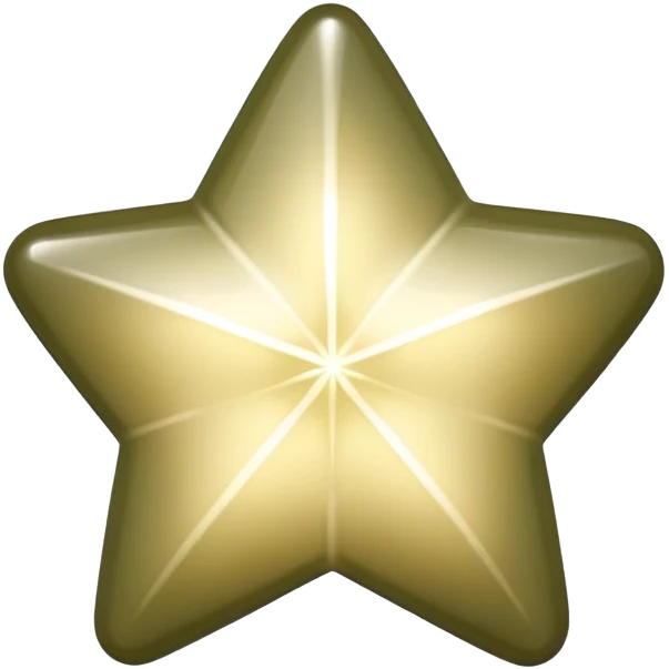 4-point star with rounded corner, opalescent shiny khaki emoji