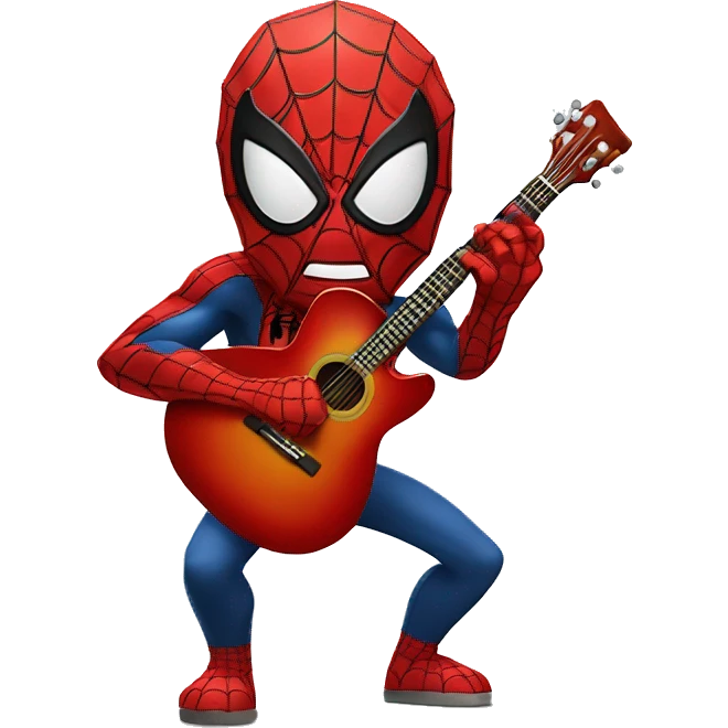 Spiderman qui fait de la guitar emoji