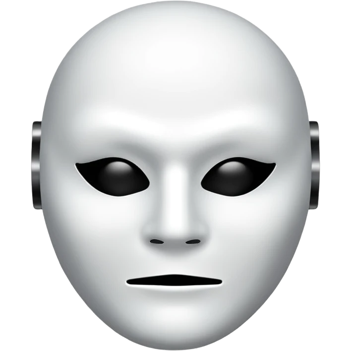 white mask, simple and iconic emoji