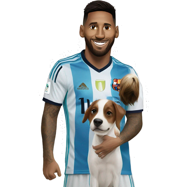A dog with Messi emoji