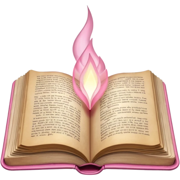 An open pink book with lights emerging from its pages emoji
