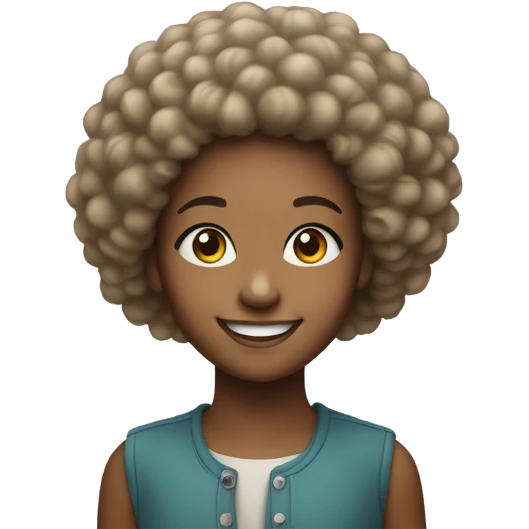 smiling young girl with afro hairstyle emoji