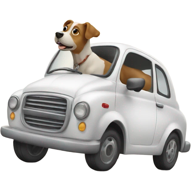 dog with car emoji