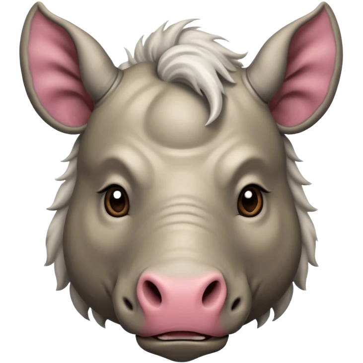 Elasmotherium. Siberian unicorn rhino face emoji