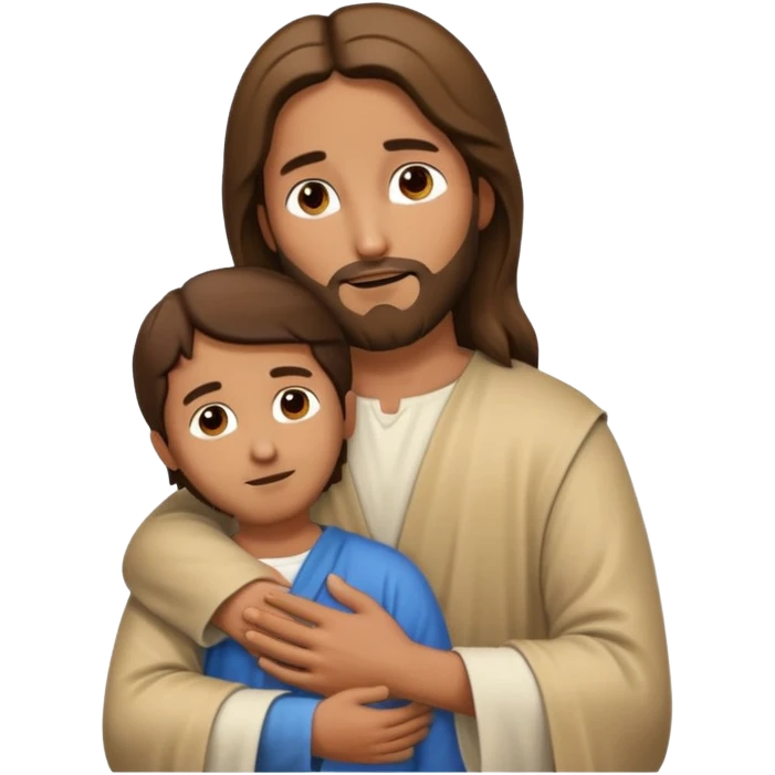 Jesus placing a hand on a person's shoulder emoji