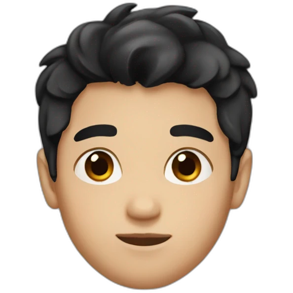 Boy with black hair and brown eye emoji