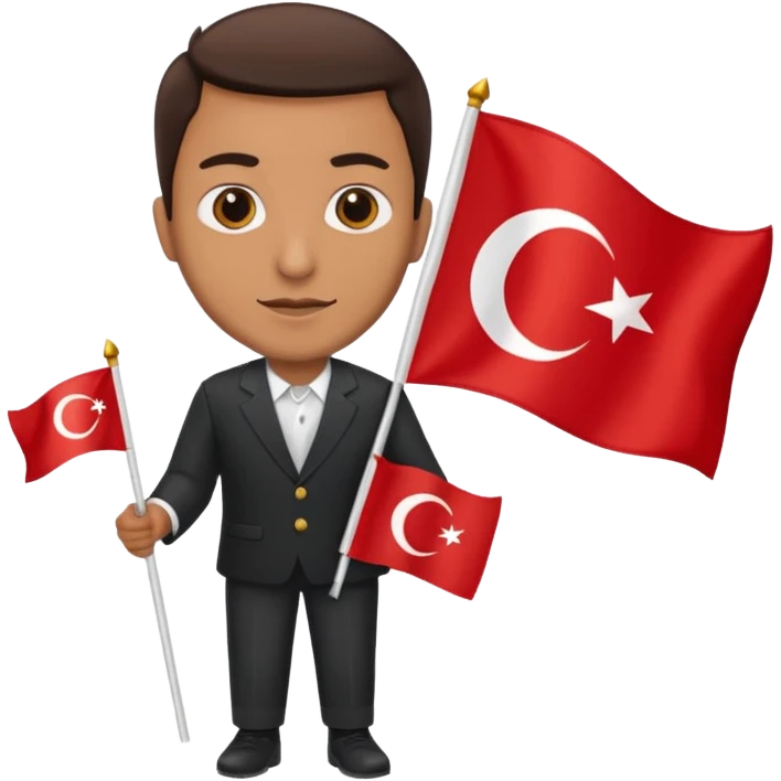 Türk bayrağı tutan adam emoji