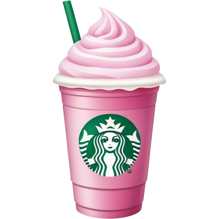 starbucks cup pink drink with cold foam emoji