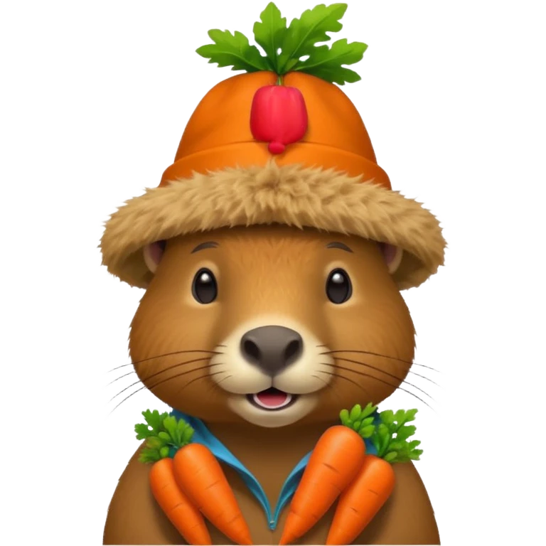 capybara wear carrot hat emoji