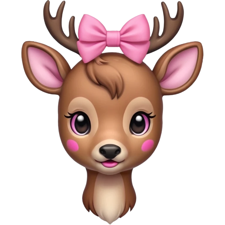 Pretty deer with pink bow emoji