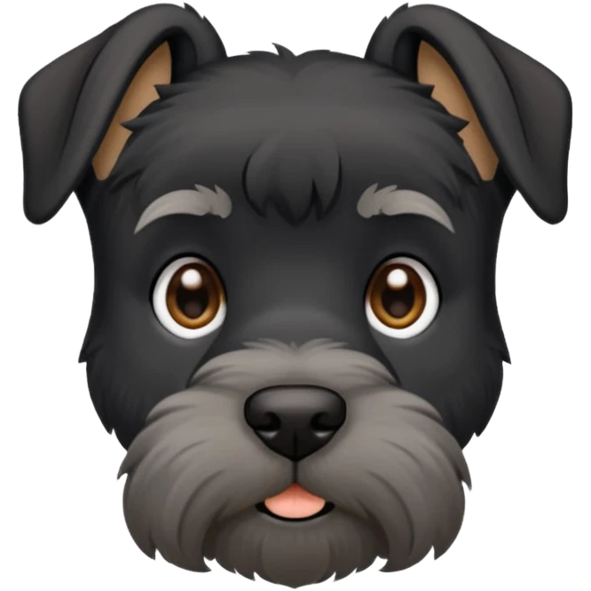 Black schnauzer with cropped ears and cropped tail emoji