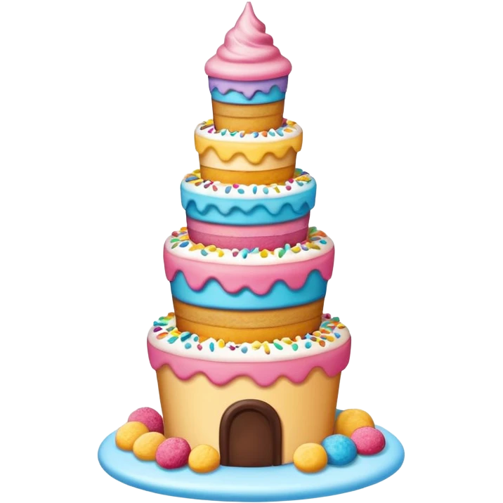 A whimsical tower of mixed treats emoji